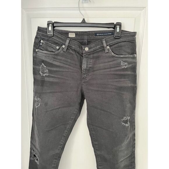 AG Adriano Goldschmied Premiere Skinny Straight Distressed Pocket Jeans - Picture 4 of 13